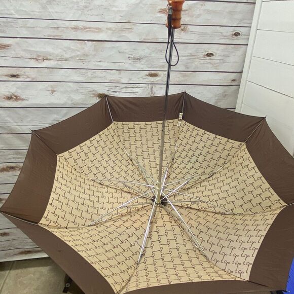 Givenchy Nylon Rain Umbrella Parasol Signature Brand Branding Paris New York VTG - Picture 5 of 14